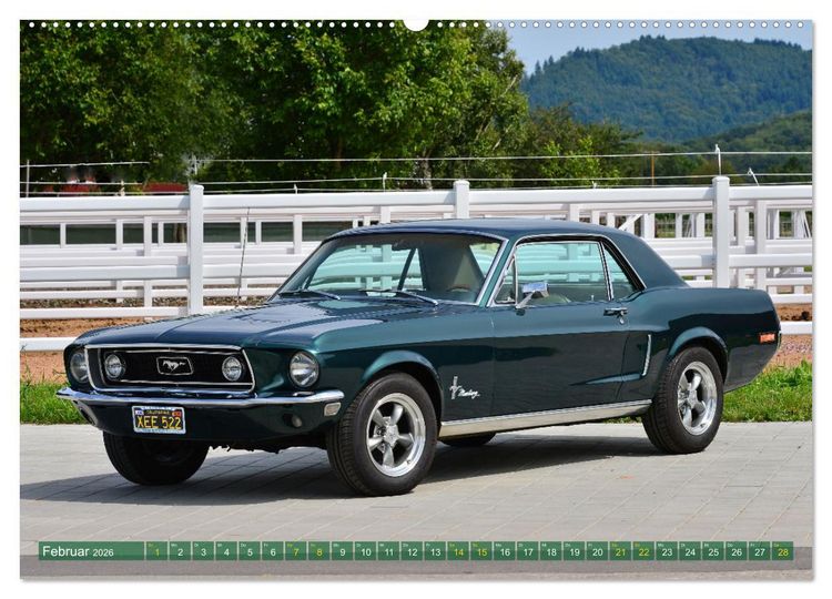 Produktbild: Ein Pony zum verlieben - Ford Mustang 1968 (hochwertiger Premium Wandkalender 2026 DIN A2 quer), Kunstdruck in Hochglanz