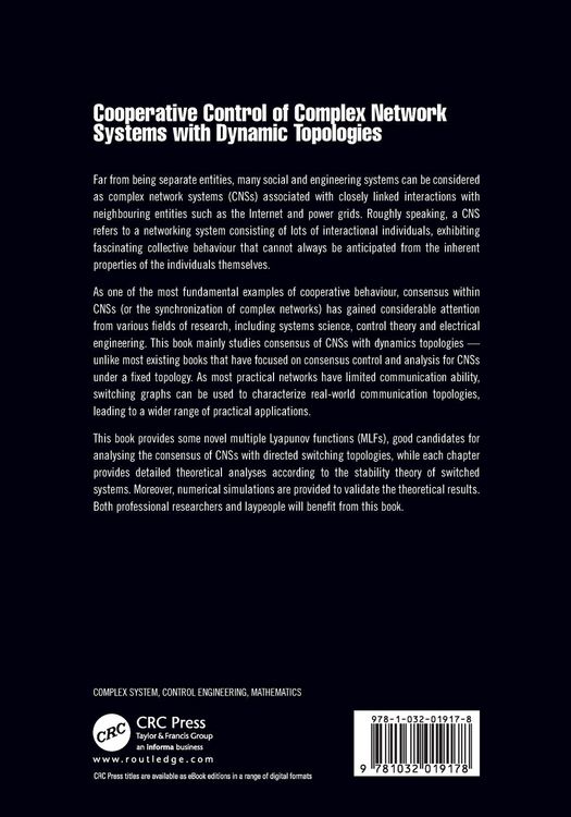 Produktbild: Cooperative Control of Complex Network Systems with Dynamic Topologies