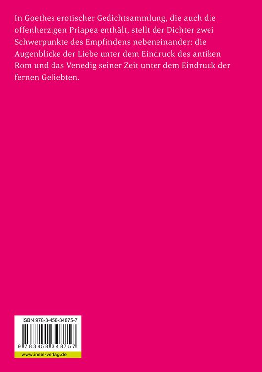 Produktbild: R&ouml;mische Elegien und Venezianische Epigramme