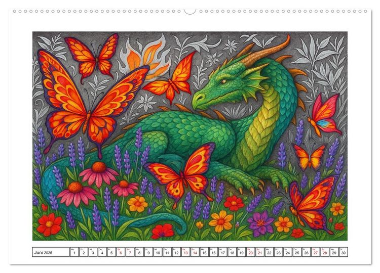 Produktbild: Fabelhafte Mystikwesen (hochwertiger Premium Wandkalender 2026 DIN A2 quer), Kunstdruck in Hochglanz