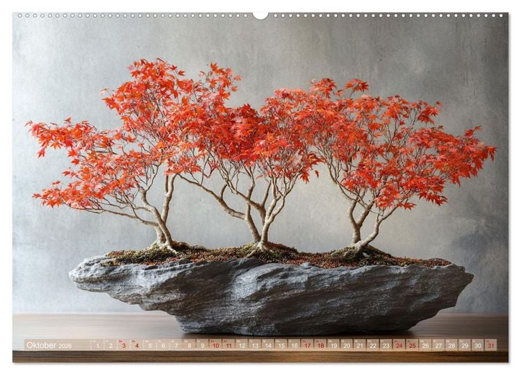 Produktbild: Bonsai, die formvollendete Kunst (hochwertiger Premium Wandkalender 2026 DIN A2 quer), Kunstdruck in Hochglanz