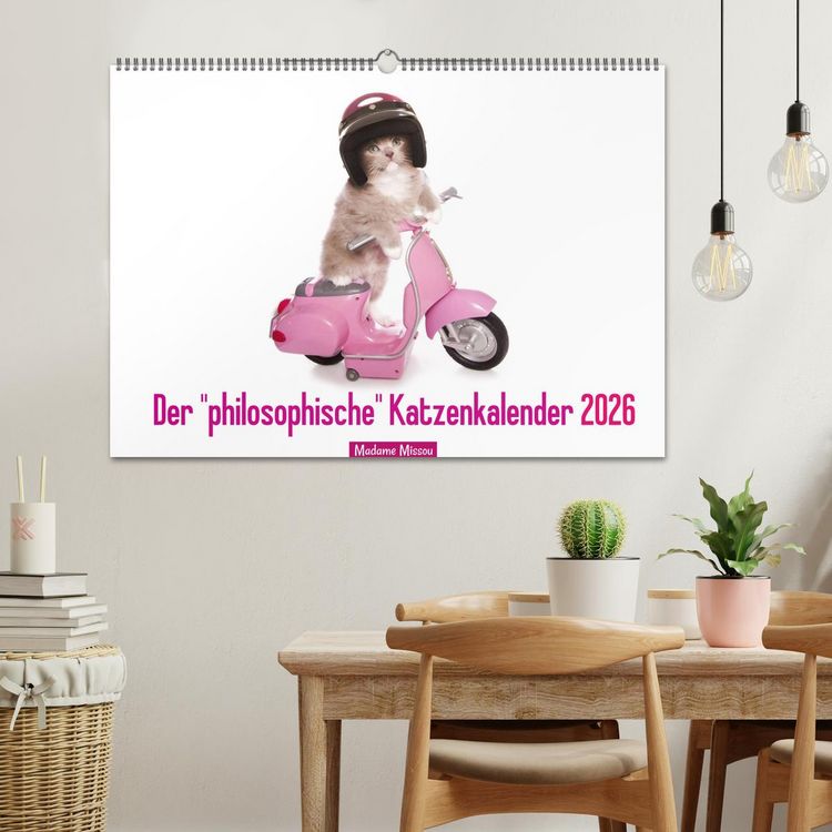 Produktbild: Der "philosophische" Katzenkalender 2026 (Wandkalender 2026 DIN A2 quer), CALVENDO Monatskalender