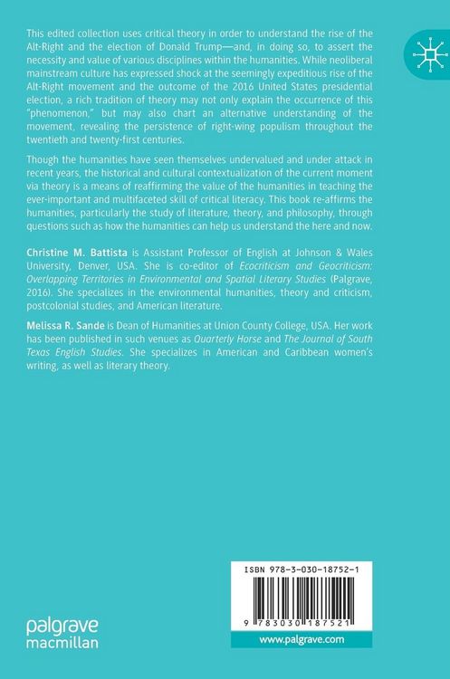 Produktbild: Critical Theory and the Humanities in the Age of the Alt-Right