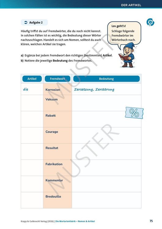 Produktbild: Die Wortartenfabrik &ndash; Nomen und Artikel &ndash; Lehrerheft