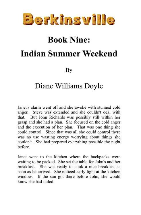 Produktbild: Book Nine: Indian Summer Weekend (Berkinsville, #9)
