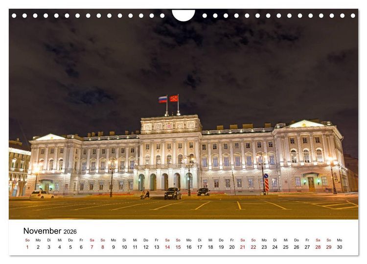 Produktbild: St. Petersburg bei Nacht (Wandkalender 2026 DIN A4 quer), CALVENDO Monatskalender