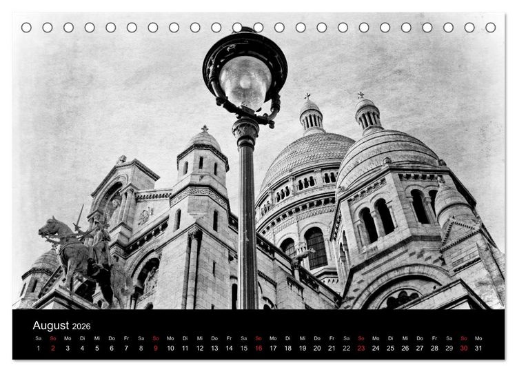 Produktbild: Streifzug durch Paris (Tischkalender 2026 DIN A5 quer), CALVENDO Monatskalender