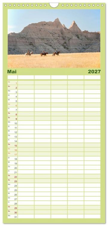 Produktbild: Familienplaner 2027 - Sioux Im Lande von Sitting Bull mit 5 Spalten (Wandkalender, 21 x 45 cm) CALVENDO
