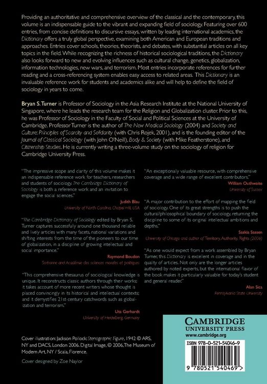 Produktbild: Cambridge Dictionary of Sociology