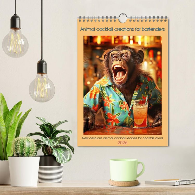 Produktbild: Animal cocktail creations for bartenders (Wall Calendar 2026 DIN A4 portrait), CALVENDO 12 Month Wall Calendar