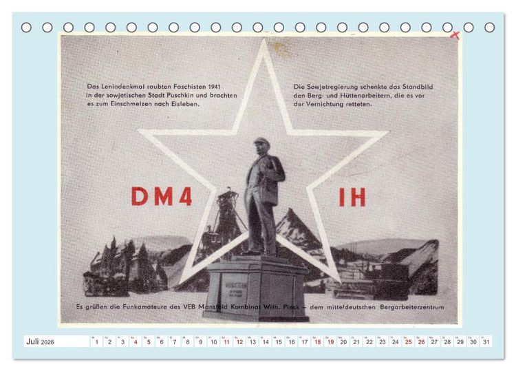 Produktbild: Amateurfunk in der DDR - Historische QSL-Karten (Tischkalender 2026 DIN A5 quer), CALVENDO Monatskalender