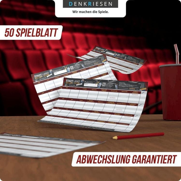 Produktbild: DENKRIESEN - STADT LAND VOLLPFOSTEN&reg; - FILM EDITION - "Licht aus, Film ab." - A4