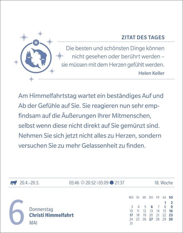 Produktbild: Fische Sternzeichenkalender 2027 - Tagesabrei&szlig;kalender - Ihr Horoskop f&uuml;r jeden Tag