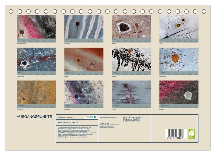 Produktbild: AUSGANGSPUNKTE (Tischkalender 2026 DIN A5 quer), CALVENDO Monatskalender