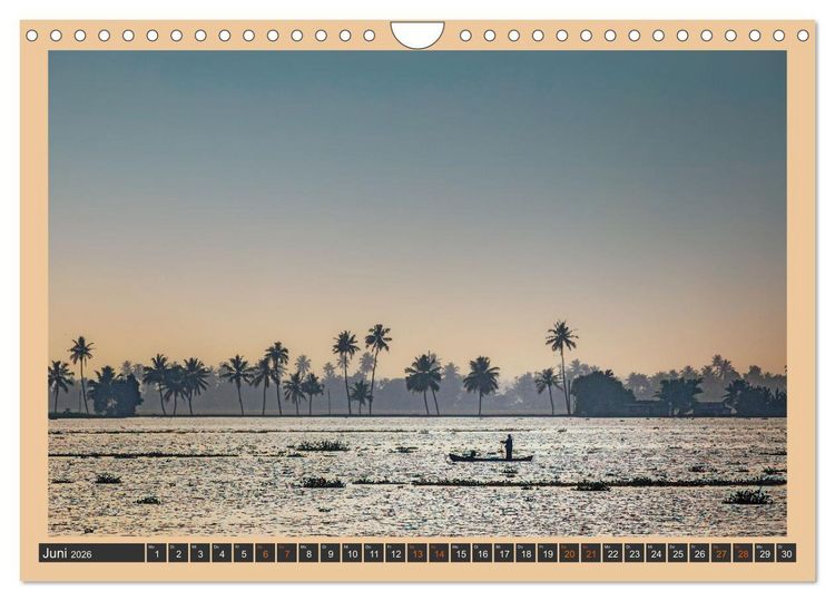 Produktbild: Kerala Backwaters - mit dem Hausboot durch die tropische Wasserwelt (Wandkalender 2026 DIN A4 quer), CALVENDO Monatskalender