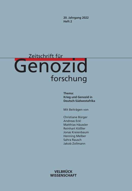 Produktbild: Zeitschrift f&uuml;r Genozidforschung. 20. Jg. 2022, Heft 2