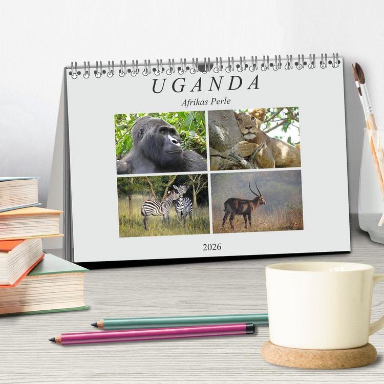 Produktbild: Afrikas Perle Uganda (Tischkalender 2026 DIN A5 quer), CALVENDO Monatskalender