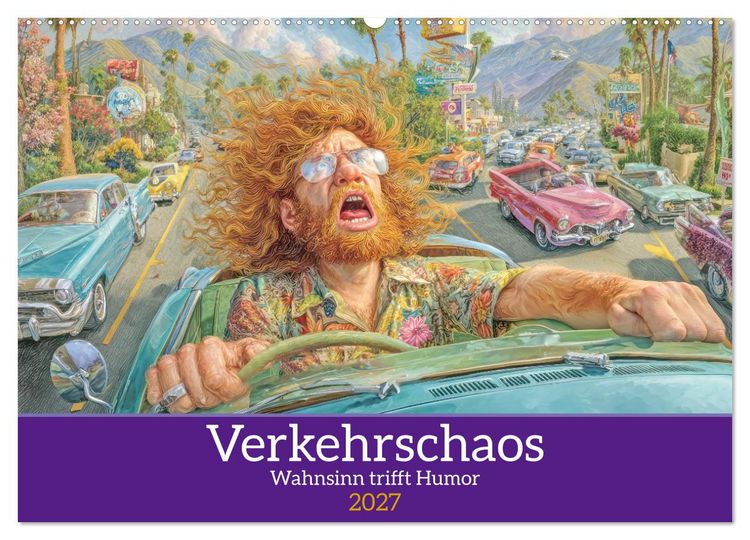 Produktbild: Verkehrschaos - Wahnsinn trifft Humor (Wandkalender 2027 DIN A2 quer), CALVENDO Monatskalender