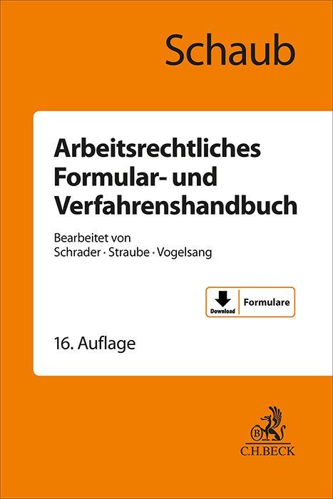 Produktbild: Arbeitsrechtliches Formular- und Verfahrenshandbuch