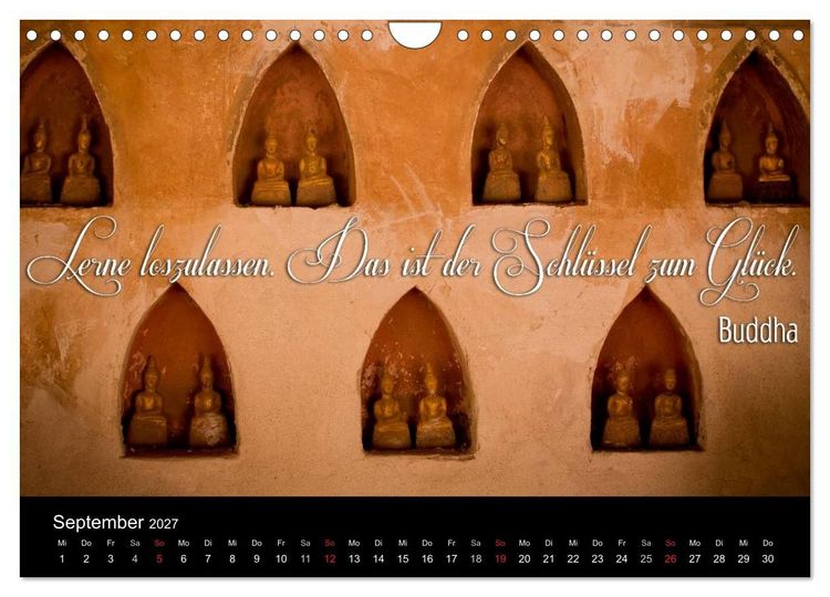 Produktbild: Buddhistische Weisheiten (Wandkalender 2027 DIN A4 quer), CALVENDO Monatskalender