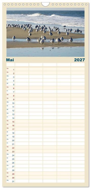 Produktbild: Familienplaner 2027 - Am Strand von Juist mit 5 Spalten (Wandkalender, 21 x 45 cm) CALVENDO