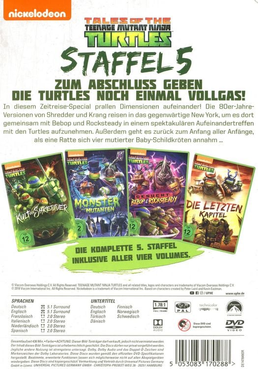 Produktbild: Teenage Mutant Ninja Turtles - Season 5 [4 DVDs]