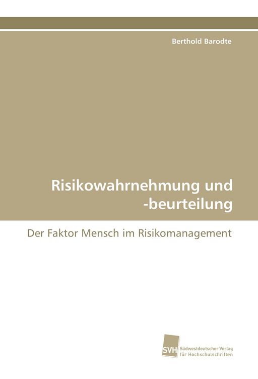 Produktbild: Risikowahrnehmung und -beurteilung
