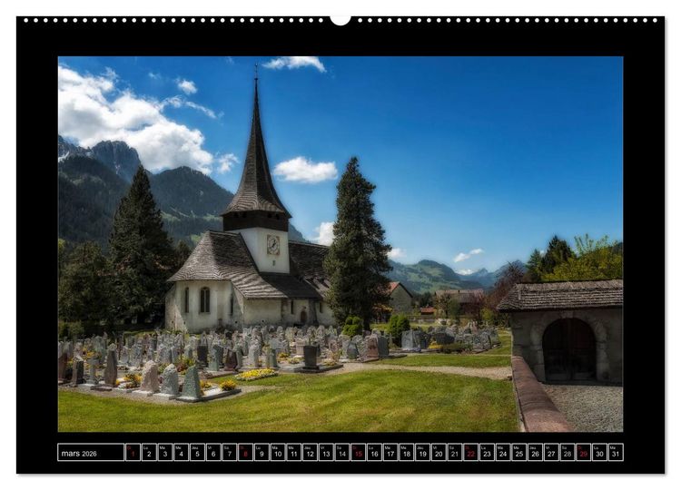 Produktbild: Paysages suisses (Calendrier mural 2026 DIN A2 vertical) calendrier de bureau