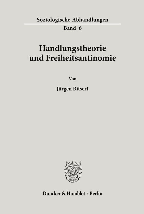 Produktbild: Handlungstheorie und Freiheitsantinomie.