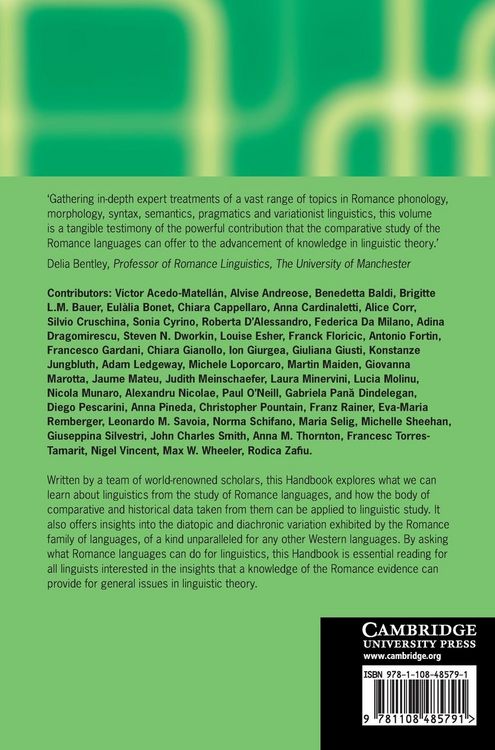 Produktbild: The Cambridge Handbook of Romance Linguistics