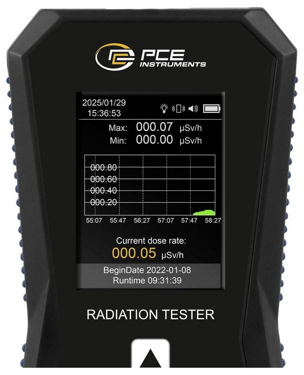 Produktbild: PCE Instruments Geigerz&auml;hler PCE-RAM 3 | &beta;-, X- Strahlung |0&hellip;10 mSv/h |Aufl&ouml;sung 0,01 &micro;Sv/h |Geiger-M&uuml;ller-Z&auml;hlrohr