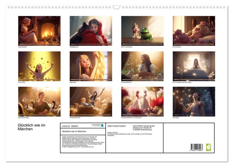 Produktbild: Gl&uuml;cklich wie im M&auml;rchen (Wandkalender 2026 DIN A2 quer), CALVENDO Monatskalender