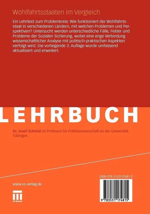 Produktbild: Wohlfahrtsstaaten im Vergleich