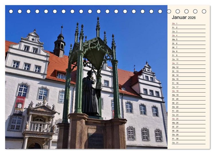 Produktbild: Lutherstadt Wittenberg - Stadt der Reformation (Tischkalender 2026 DIN A5 quer), CALVENDO Monatskalender