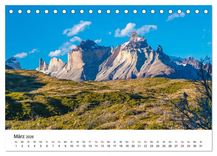 Produktbild: Patagonien, Torres del Paine Nationalpark: Am Rand der Welt (Tischkalender 2026 DIN A5 quer), CALVENDO Monatskalender