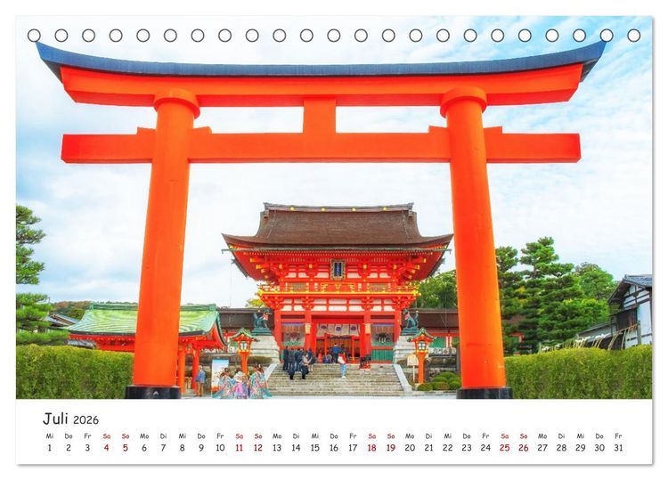 Produktbild: Japanische Tempel und Schreine (Tischkalender 2026 DIN A5 quer), CALVENDO Monatskalender