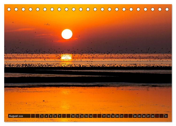 Produktbild: Wattenmeer Nordsee - Lichtstimmungen zwischen Land und Meer (Tischkalender 2026 DIN A5 quer), CALVENDO Monatskalender