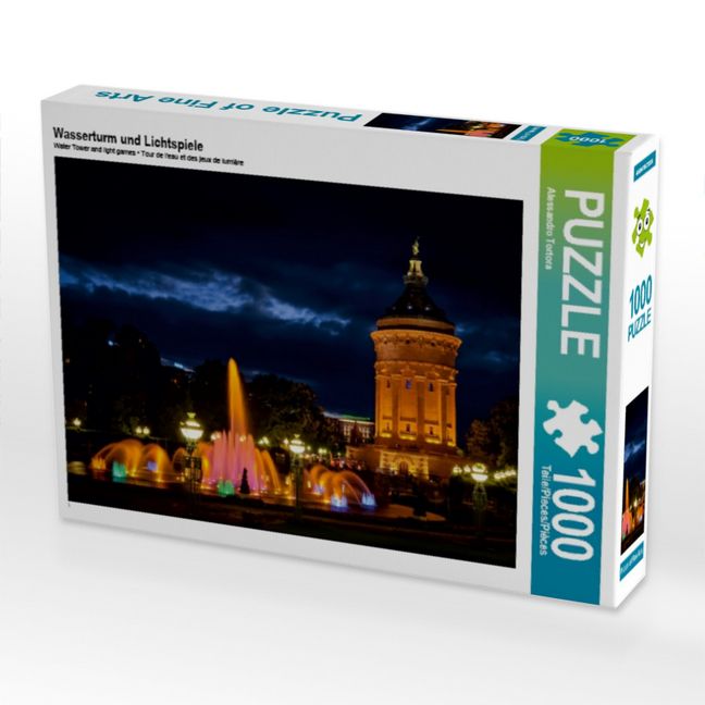 Produktbild: CALVENDO Puzzle Wasserturm und Lichtspiele | 1000 Teile Lege-Gr&ouml;&szlig;e 64x48cm Foto-Puzzle f&uuml;r gl&uuml;ckliche Stunden