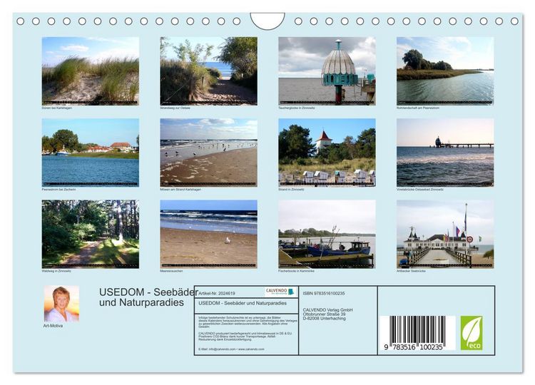 Produktbild: USEDOM - Seeb&auml;der und Naturparadies (Wandkalender 2026 DIN A4 quer), CALVENDO Monatskalender