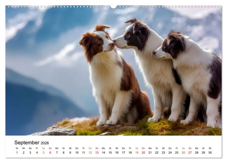 Produktbild: Border Collies H&uuml;teprofis (Wandkalender 2026 DIN A2 quer), CALVENDO Monatskalender