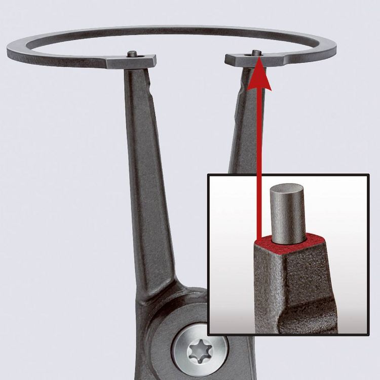 Produktbild: Knipex 49 11 A2 Seegeringzange Passend f&uuml;r (Seegeringzangen) Au&szlig;enringe 19-60 mm Spitzenform (Details) gerade
