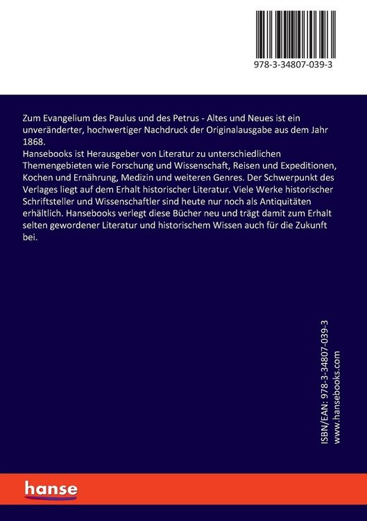 Produktbild: Zum Evangelium des Paulus und des Petrus