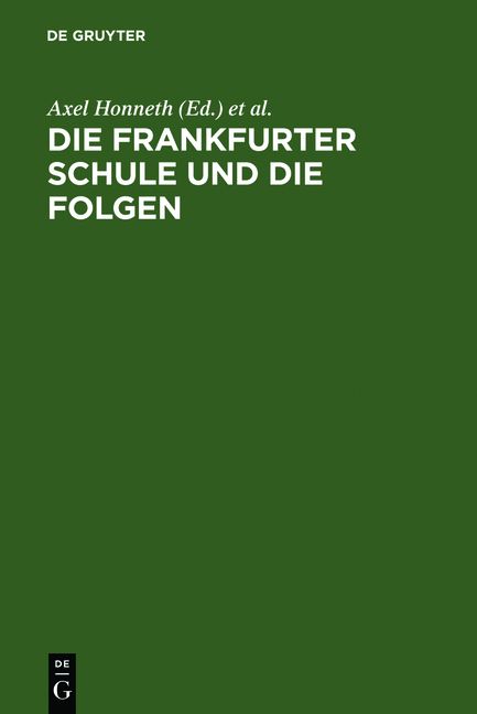 Produktbild: Die Frankfurter Schule und die Folgen