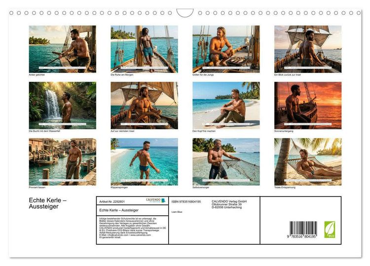 Produktbild: Echte Kerle &ndash; Aussteiger (Wandkalender 2027 DIN A3 quer), CALVENDO Monatskalender