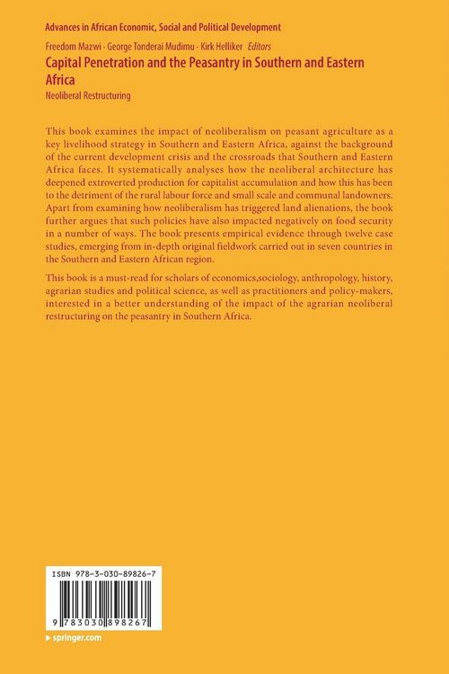Produktbild: Capital Penetration and the Peasantry in Southern and Eastern Africa