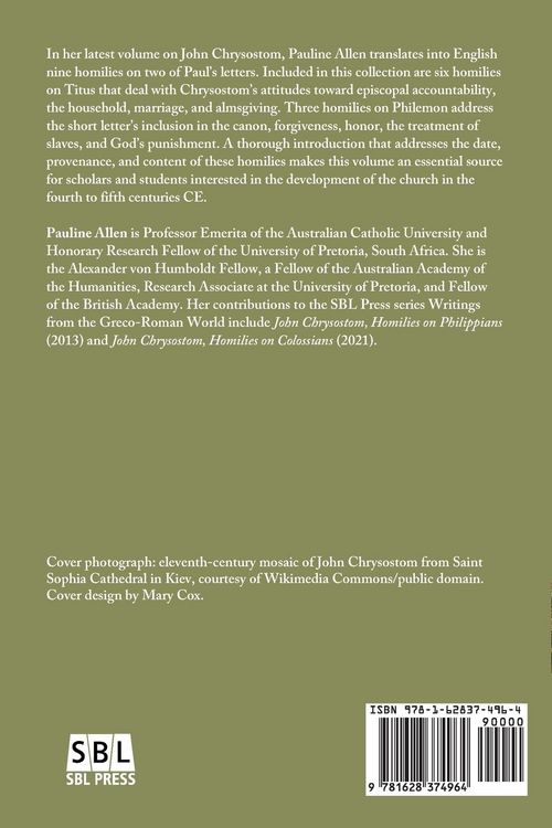 Produktbild: John Chrysostom, Homilies on Titus and Philemon