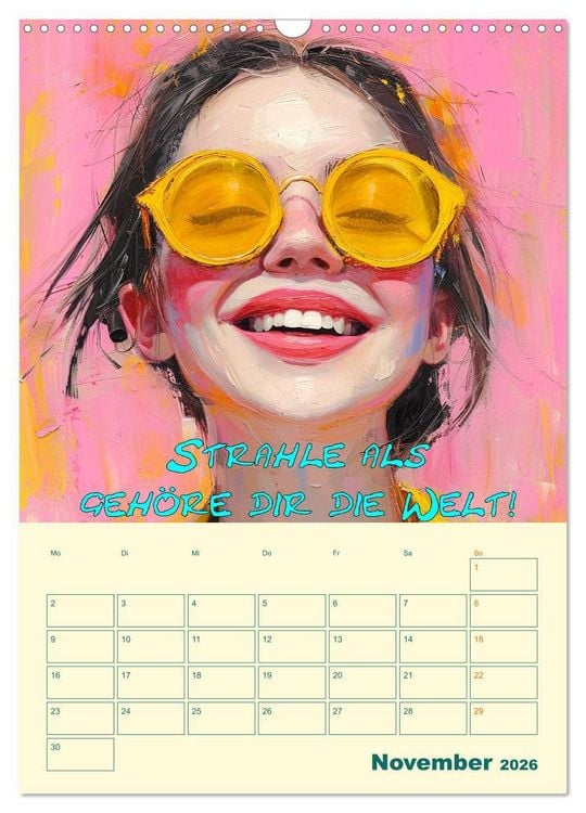 Produktbild: Liebe das Leben! Mit Affirmationen gl&uuml;cklich durch das Jahr! (Wandkalender 2026 DIN A3 hoch), CALVENDO Monatskalender