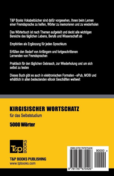 Produktbild: Wortschatz Deutsch-Kirgisisch f&uuml;r das Selbststudium - 5000 W&ouml;rter