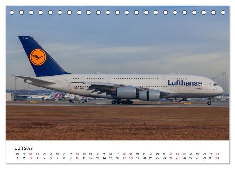 Produktbild: Airbus A380 - K&ouml;nig der L&uuml;fte (Tischkalender 2027 DIN A5 quer), CALVENDO Monatskalender