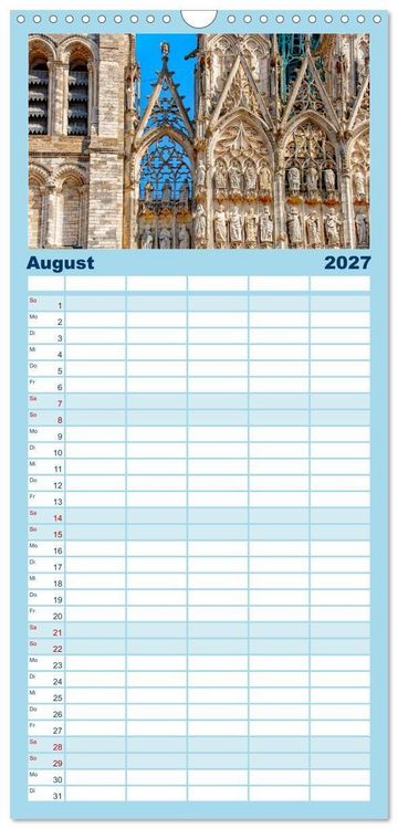 Produktbild: Familienplaner 2027 - Rouen - ein traumhaftes Reiseziel mit 5 Spalten (Wandkalender, 21 x 45 cm) CALVENDO